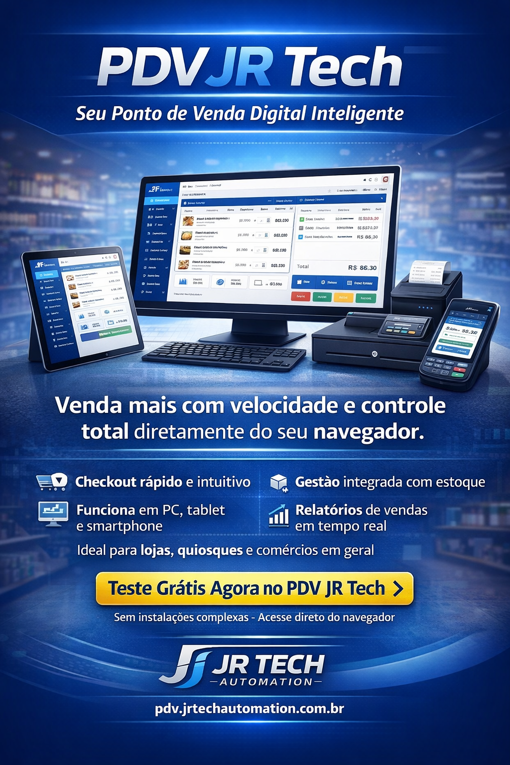 Poster PDV JR Tech - Ponto de Venda Digital