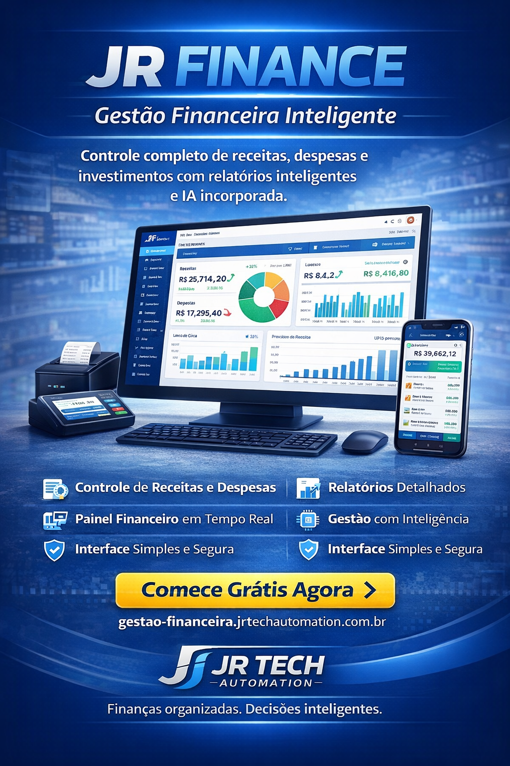 Poster JR Finance - Gestão Financeira Inteligente